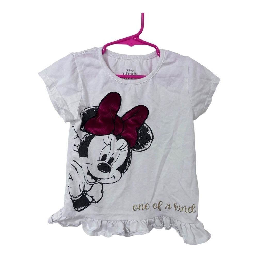 3/$15 Disney Minnie Mouse red velvet bow graphic kids T-shirt size 6